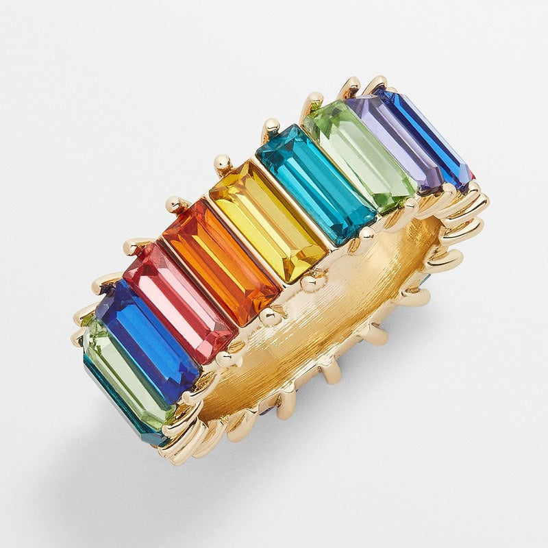 18K Gold Colorful Gem-Stacked Ring - Damned Threads